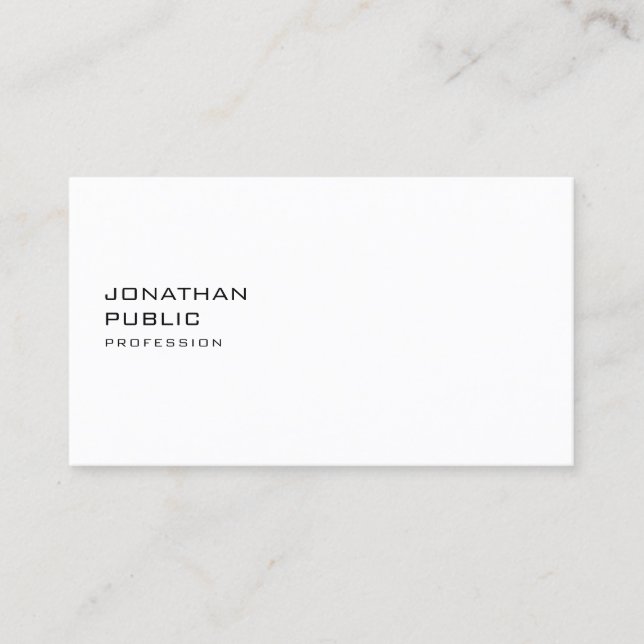 Elegant Simple Plain Professional Modern Minimal Business Card (Front)
