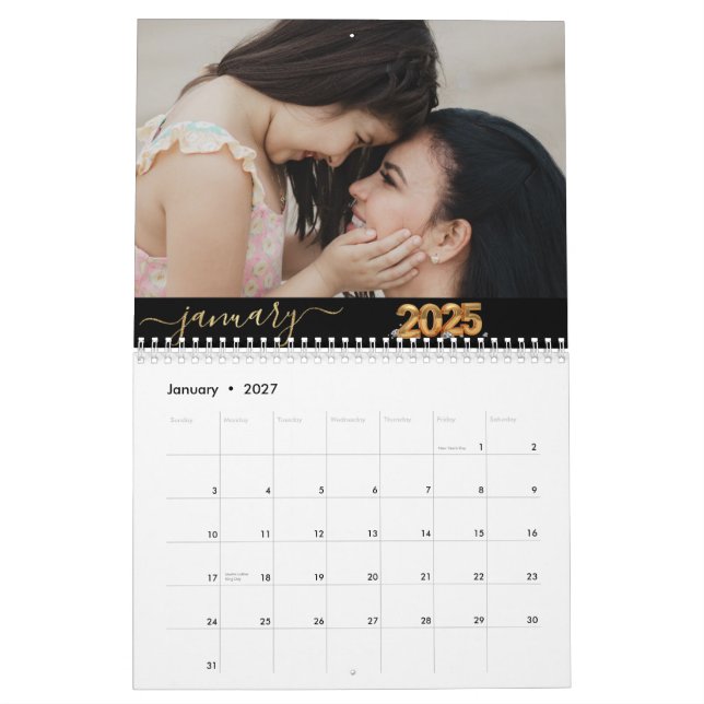 Elegant Simple Playful Script Family Photos  Calendar (Jan 2027)