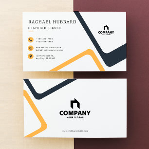 Elegant Simple Professional Black , Custom logo  Business Card