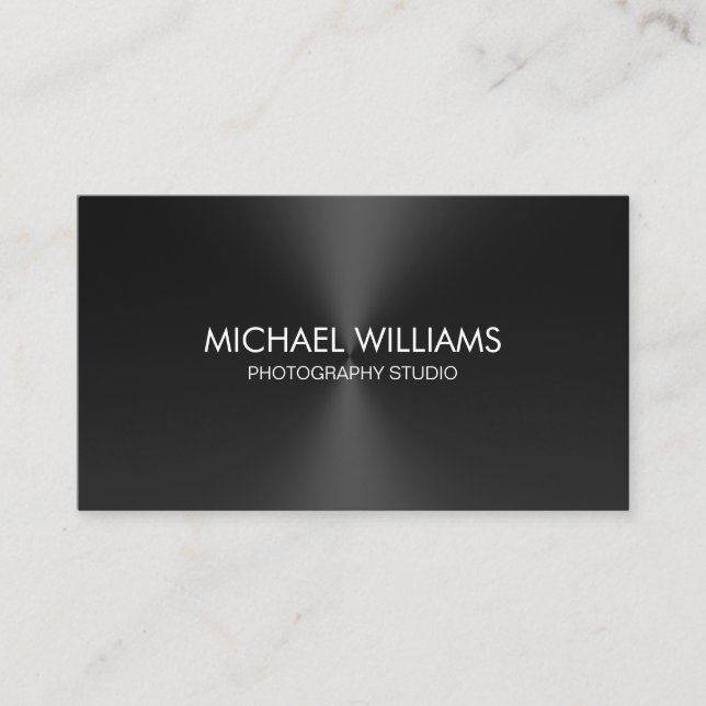 Elegant, simple professional profession metal shin business card (Front)