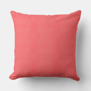Elegant, simple, red, modern wavy lines cushion