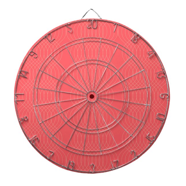 Elegant, simple, red, modern wavy lines dartboard (Front)