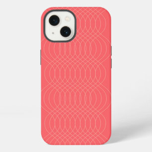 Elegant, simple, red, modern wavy lines iPhone 13 case