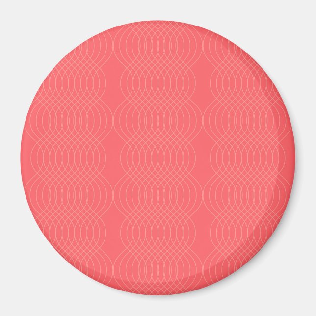 Elegant, simple, red, modern wavy lines magnet (Front)