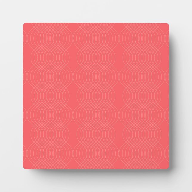 Elegant, simple, red, modern wavy lines plaque (Front)