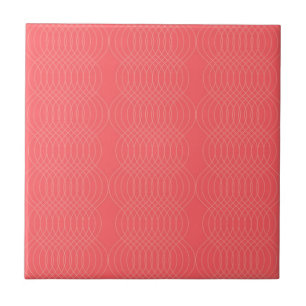 Elegant, simple, red, modern wavy lines tile