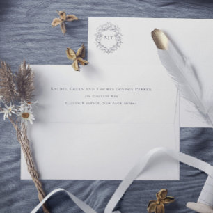 Elegant Simple Return Address Wedding Monogram Envelope