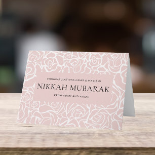 Elegant Simple Rose Gold Wedding Congratulations Card