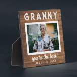 Elegant Simple Rustic Wood Granny Custom Photo Plaque<br><div class="desc">A chic mother’s day gift for granny,  nana,  nonna and grandmas. It features a rustic wood background. Personalise it with your picture and name.</div>