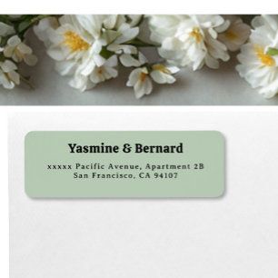 Elegant Simple Sage Green Wedding Return Address