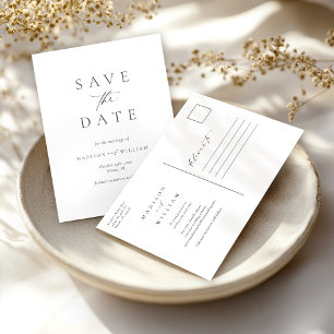Elegant Simple Save The Date Postcard