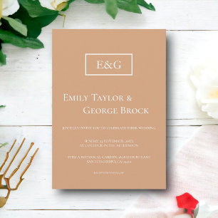 Elegant Simple Script Monogram Chic Modern Wedding Invitation