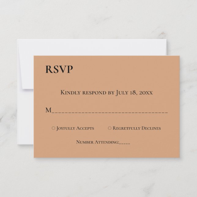 Elegant Simple Script Monogram Chic Modern Wedding RSVP Card (Front)
