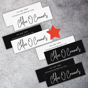 Elegant Simple Script Name Simple Minimalist Mini Business Card