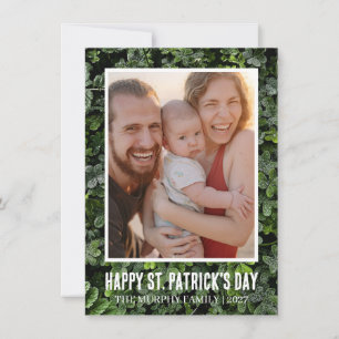 Elegant Simple Shamrock Photo St. Patrick's Day Ho Holiday Card