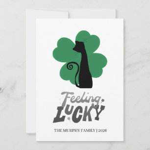 Elegant Simple Shamrock Photo St. Patrick's Day Holiday Card