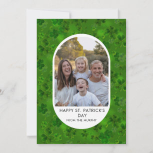 Elegant Simple Shamrock Photo St. Patrick's Day Holiday Card