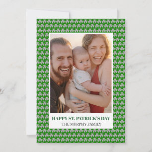 Elegant Simple Shamrock Photo St. Patrick's Day Holiday Card