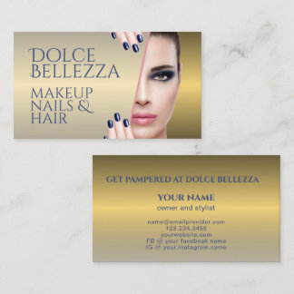 Elegant Simple Shiny Glossy Looking Faux Gold Art Business Card