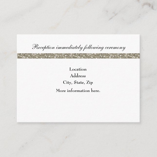 Elegant Simple Silvery Reception Enclosure Cards (Front)