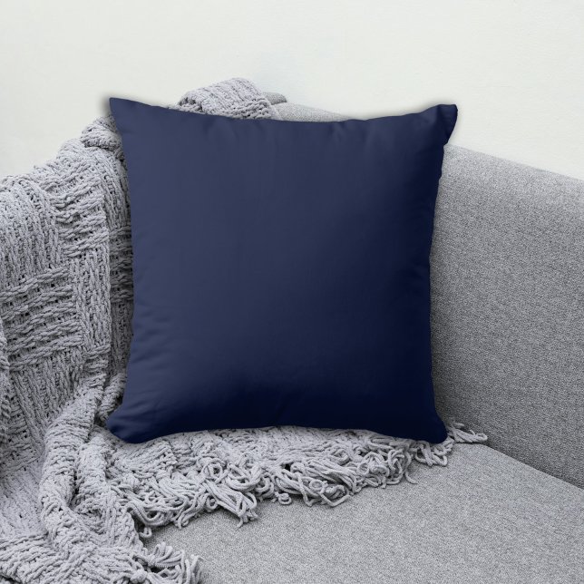 Elegant Simple Solid Dark Blue Colour Cushion (Elegant Simple Solid Dark Blue Color Throw Pillow #zazzlemade #soliddarkpillow)