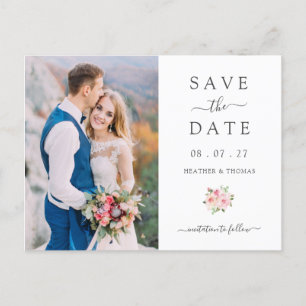 Elegant Simple Spring Save The Date Wedding Announcement Postcard