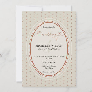 Elegant Simple Stripes Cottagecore Patterned Invitation