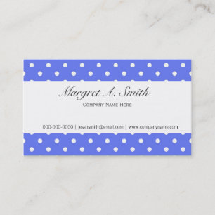Elegant, simple style, cool blue and white polka business card