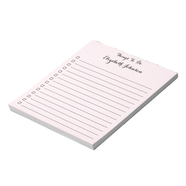 Elegant Simple Stylish Lined Checklist To Do List Notepad (Rotated)