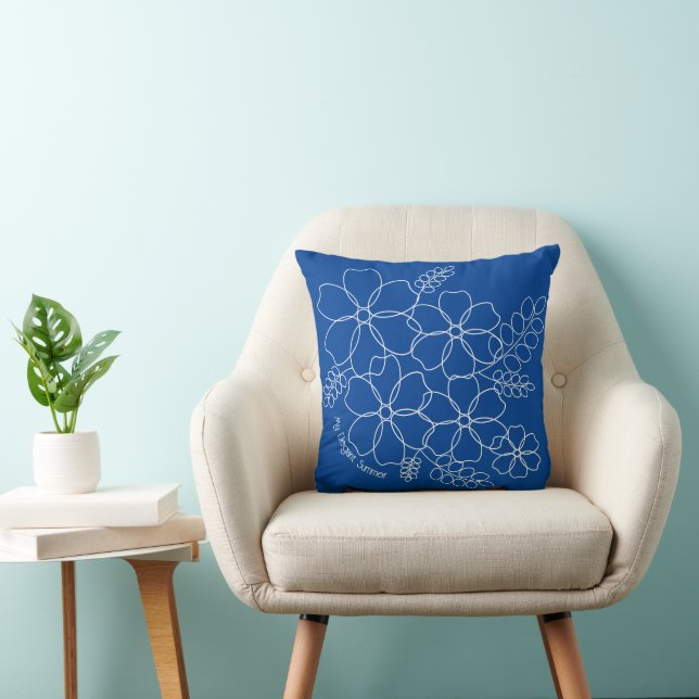 Elegant simple summer flowers pattern cushion (Chair)