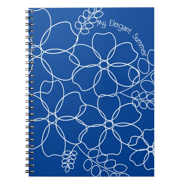 Elegant simple summer flowers pattern notebook (Front)
