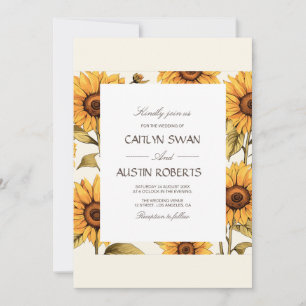 Elegant Simple Sunflower Invitation