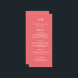 Elegant Simple Sunset Coral with Monogram Wedding Menu<br><div class="desc">Experience timeless sophistication with our Elegant Simple Sunset Coral with Monogram Wedding collection. Each product features a delicate blend of elegance and simplicity. 
You must know that you get a photo!</div>