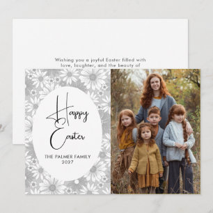 Elegant Simple Sweet spring floral Easter Portrait Holiday Card