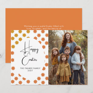 Elegant Simple Sweet spring floral Easter Portrait Holiday Card