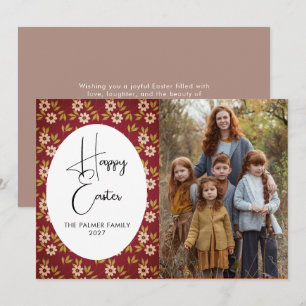 Elegant Simple Sweet spring floral Easter Portrait Holiday Card