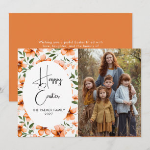 Elegant Simple Sweet spring floral Easter Portrait Holiday Card