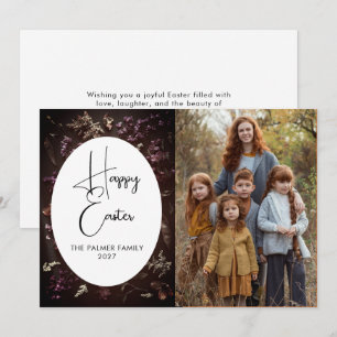 Elegant Simple Sweet spring floral Easter Portrait Holiday Card