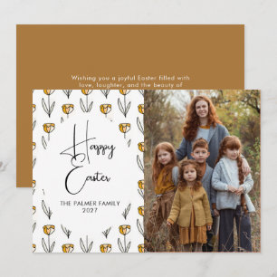 Elegant Simple Sweet spring floral Easter Portrait Holiday Card