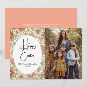 Elegant Simple Sweet spring floral Easter Portrait Holiday Card