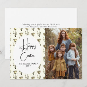 Elegant Simple Sweet spring floral Easter Portrait Holiday Card