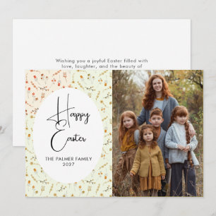 Elegant Simple Sweet spring floral Easter Portrait Holiday Card