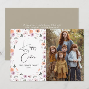 Elegant Simple Sweet spring floral Easter Portrait Holiday Card
