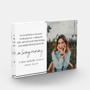Elegant Simple Sympathy Bereavement Memorial Photo Block