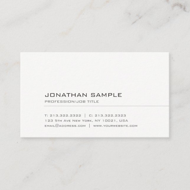 Elegant Simple Template Modern Professional Business Card (Front)