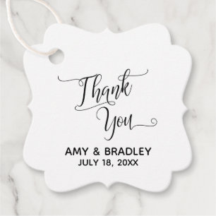 Elegant, Simple Thank You Wedding Favour Tags