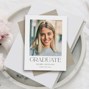  Elegant Simple Typography Graduation Announcement Postcard
