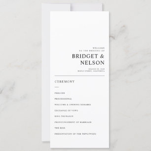 Elegant Simple Typography Modern Wedding Program