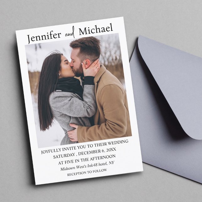elegant simple typography wedding photo invitation (Creator Uploaded)