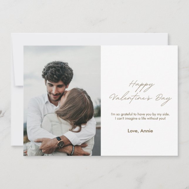 Elegant Simple Valentine's Day Photo Card (Front)